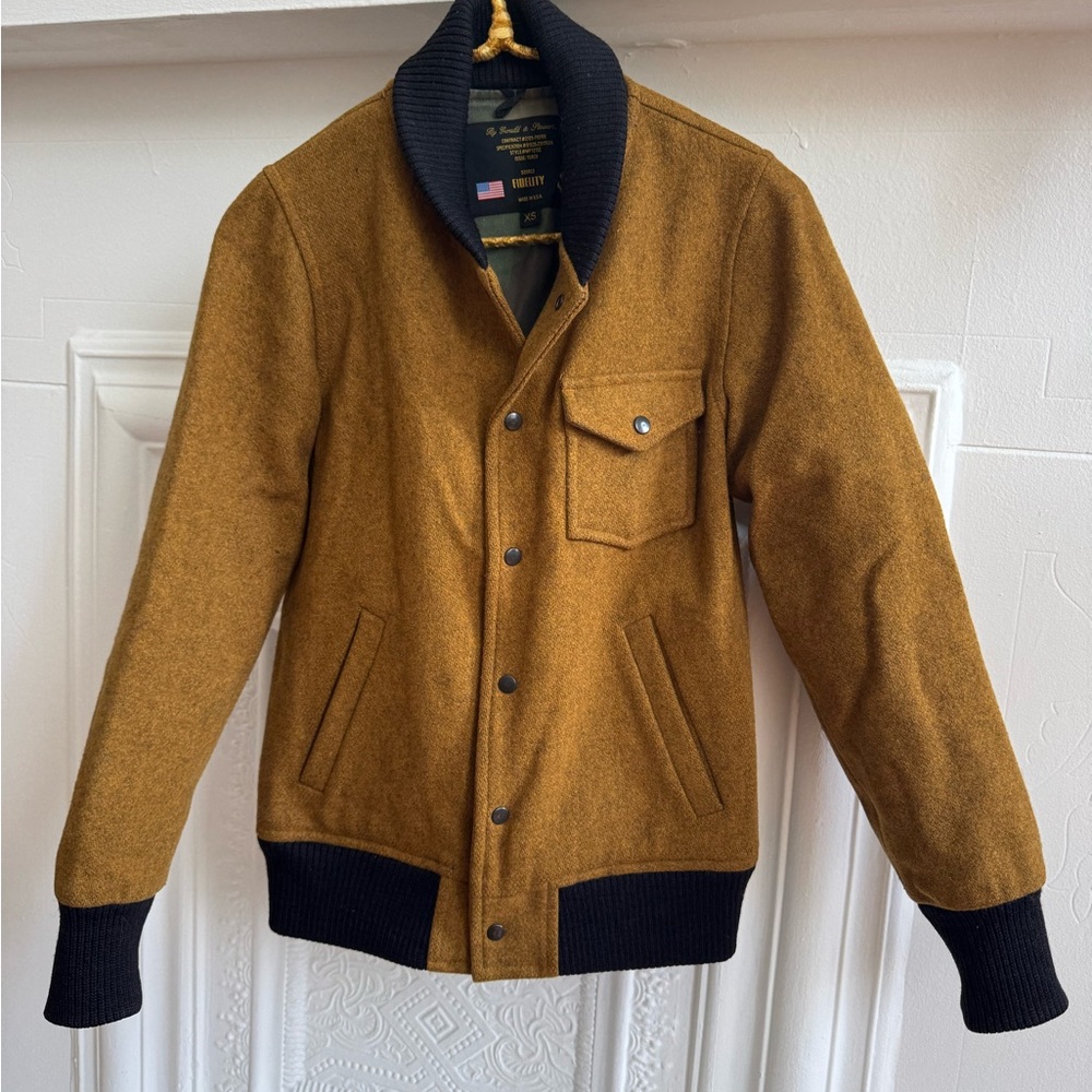 Mustard Fidelity Gerald & Stewart Wool Bomber Jacket